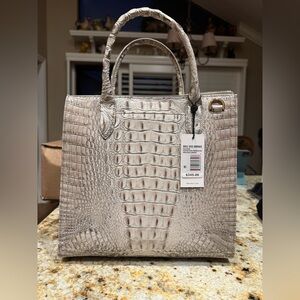 Brahmin Metallic Crocodile Embossed Tote